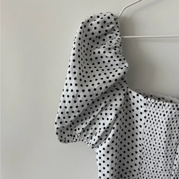 REFORMATION Malvina Linen Polka Dot Mini Dress - Picture 10 of 14